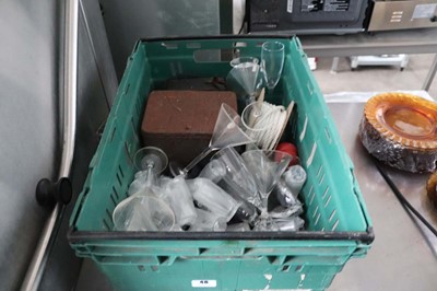 Lot 48 - Plastic tray containing glass and plastic shot...