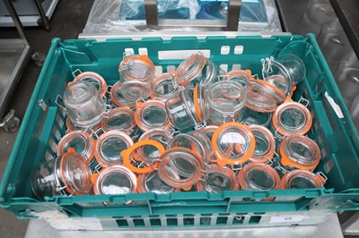 Lot 58 - Plastic tray containing Kilner type preserve jars