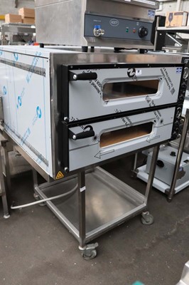 Lot 87 - 92cm electric GGF twin deck pizza oven on...