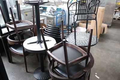 Lot 168 - 2 square top tables, 4 round top tables and 7...