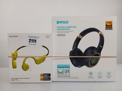 Lot 2111 - Boxed BWOO folding wireless Headphones &...