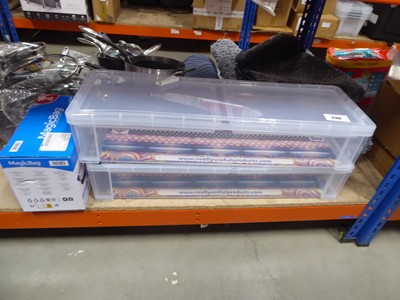 Lot 3108 - Two clear plastic wrapping paper storage boxes...