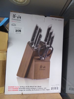 Lot 3176 - Cangshan knife set with block, boxed
