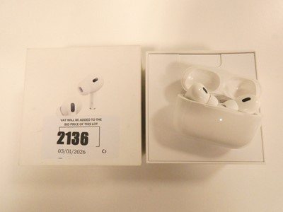 Lot 2136 - Boxed pair of Apple Airpods Pro 2nd Generation....