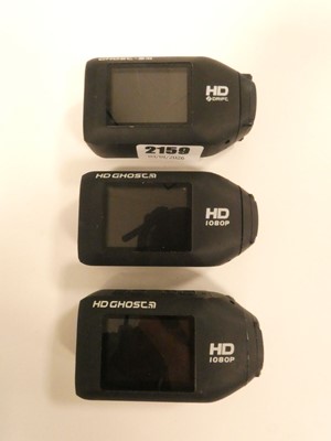 Lot 2159 - Three Drift HD Ghost cameras with no battery