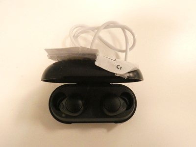 Lot 2169 - Unboxed pair of Sony earbuds with charging...