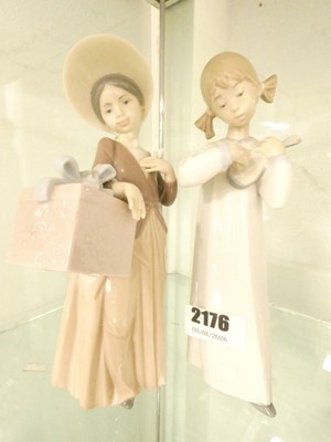 Lot 2176 - Two Lladro figures of girls