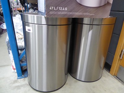 Lot 3300 - 2 stainless steel trash cans