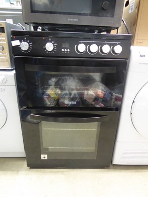 Lot 3307 - Swan electric double oven in black