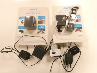 Lot 2231 - Two boxed and two unboxed Anker MagGo charging...