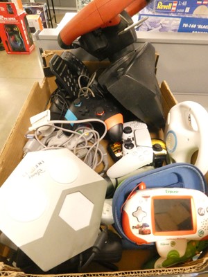 Lot 2242 - Box containing various game controllers...
