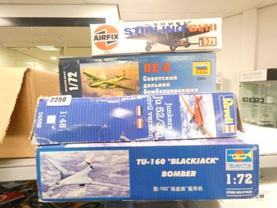 Lot 2250 - Four boxed model kits including Airfix Short...