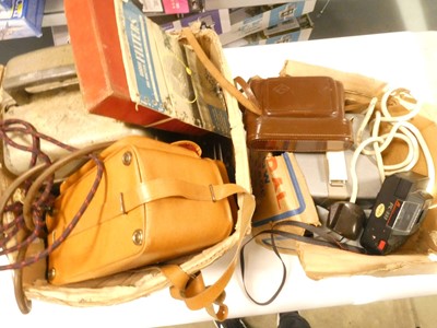 Lot 2253 - Two boxes containing cameras, projectors etc.