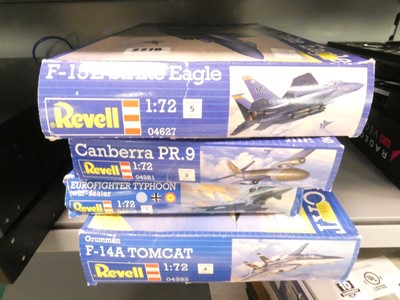 Lot 2270 - Four boxed Revell model kits including F15E...