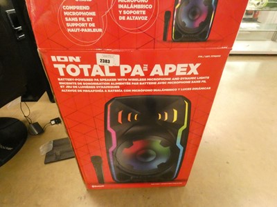 Lot 2383 - Boxed Ion Total PA Apex battery powered PA...