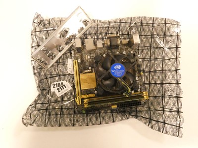 Lot 2171 - Asus motherboard with 8gb RAM and back plate