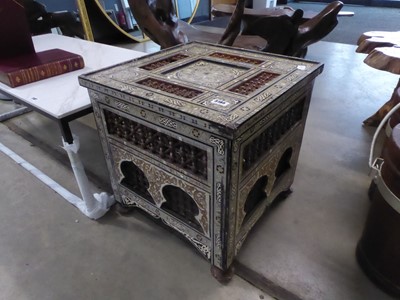 Lot 5185 - Mother of pearl inlaid Indian lamp table