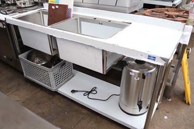 Lot 180 - 180cm stainless steel double bowl sink unit...