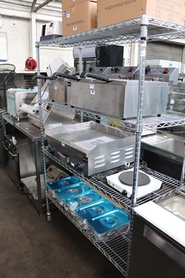 Lot 186 - 120cm four tier mobile pot rack