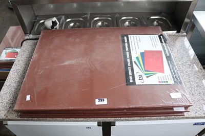 Lot 233 - Six large brown food safety cutting boards