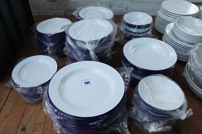 Lot 292 - Collection of various white and blue rimmed...