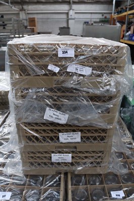 Lot 334 - Four stacking trays containing pint glasses...