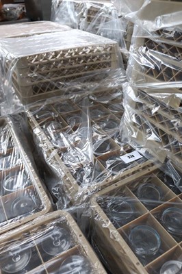 Lot 338 - Four stacking trays containing pint glasses...