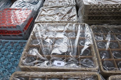 Lot 339 - Four stacking trays containing pint glasses...