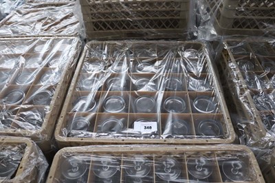 Lot 340 - Four stacking trays containing pint glasses...