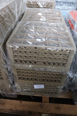 Lot 363 - Three plastic stacking crates containing 12oz...