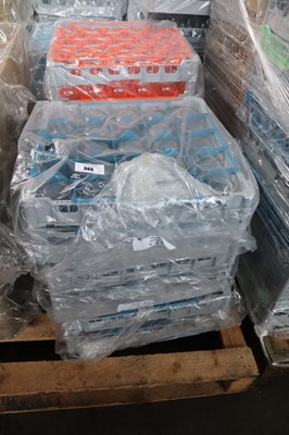 Lot 365 - Three plastic stacking crates containing...