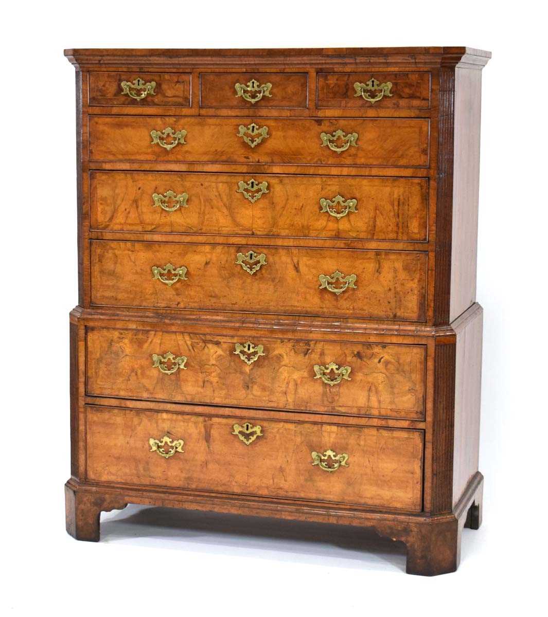 Lot 21 - A George II walnut and crossbanded...