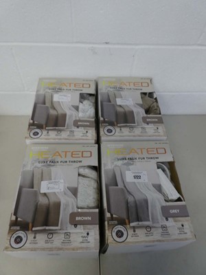 Lot x4 Boxed Berkshire heated faux fur throws (...