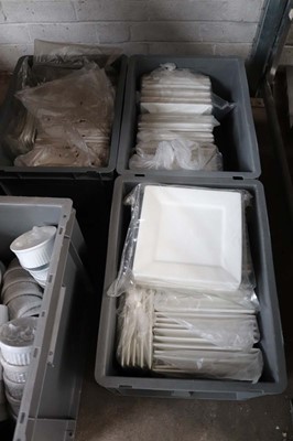 Lot 381 - 3 plastic stacking crates containing 18cm...