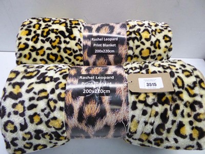 Lot 3515 - 2 Rashel Leopard print blankets