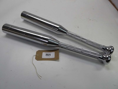 Lot 3521 - Pair of 6-in-1 Indian Clubbell weights