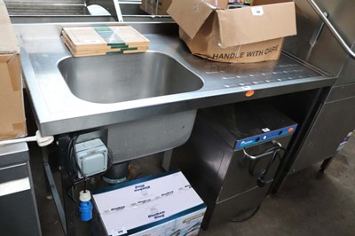Lot 435 - 140cm stainless steel single bowl sink unit...