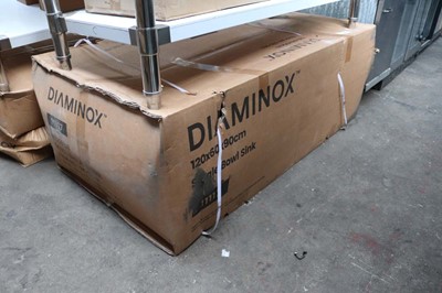 Lot 480 - 120cm single bowl sink unit with draining...