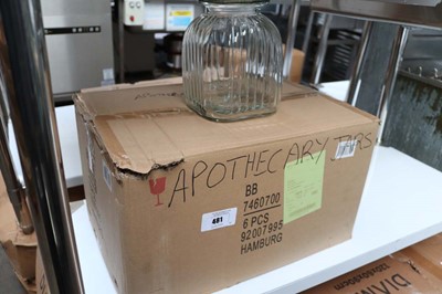 Lot 481 - Box containing apothecary jars