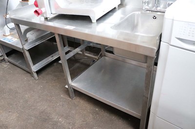 Lot 498 - 125cm low level stainless steel single bowl...