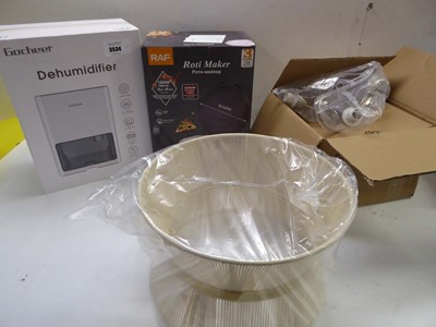 Lot 3534 - Woven natural thread lamp shade, Dehumidifier,...