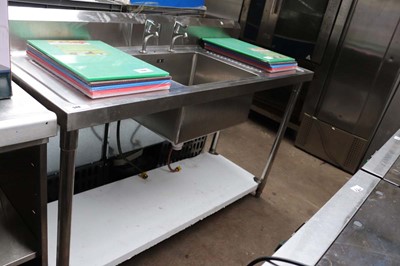 Lot 548 - 150cm stainless steel single bowl sink with...