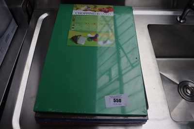 Lot 550 - 5 assorted colour coded food safety chopping...