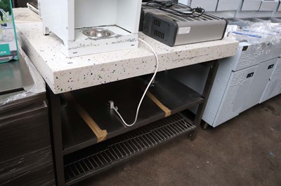 Lot 583 - 125cm stone resin topped bakers type table...