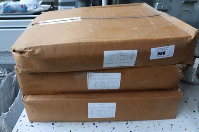 Lot 589 - 3 boxes of frosted degradable plastic carriers...