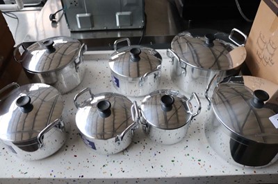 Lot 591 - Basoo aluminium cook pot set