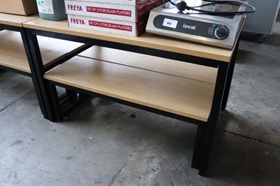 Lot 593 - 120cm x 75cm oak effect dining table with a...