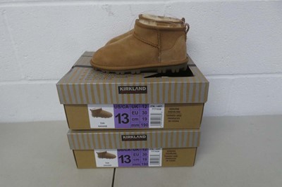 Lot x2 boxed pairs of kids Kirkland shearling...
