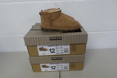 Lot x2 boxed pairs of kids Kirkland shearling...