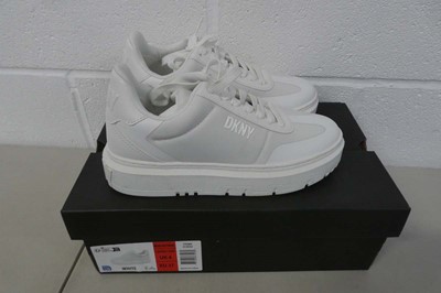 Lot A boxed pair of DKNY midland lace up sneakers...